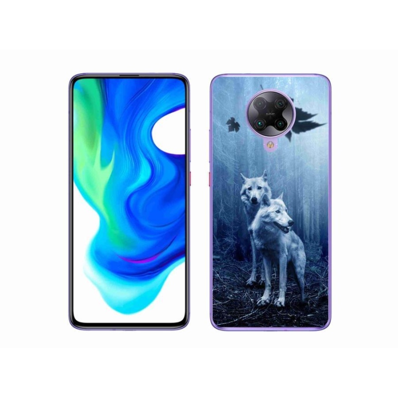 Gél borítás mmCase a Xiaomi Poco F2 Pro számára - farkasok az erdőben