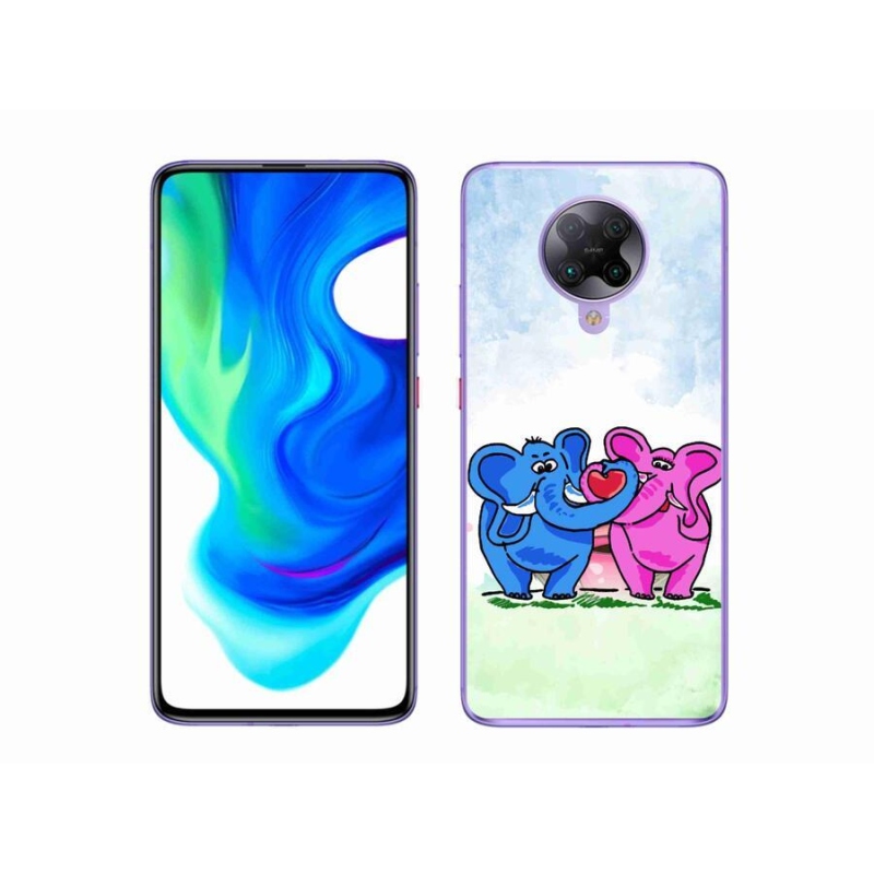 Gél borítás mmCase a Xiaomi Poco F2 Pro számára - szerelmes az elefántokba