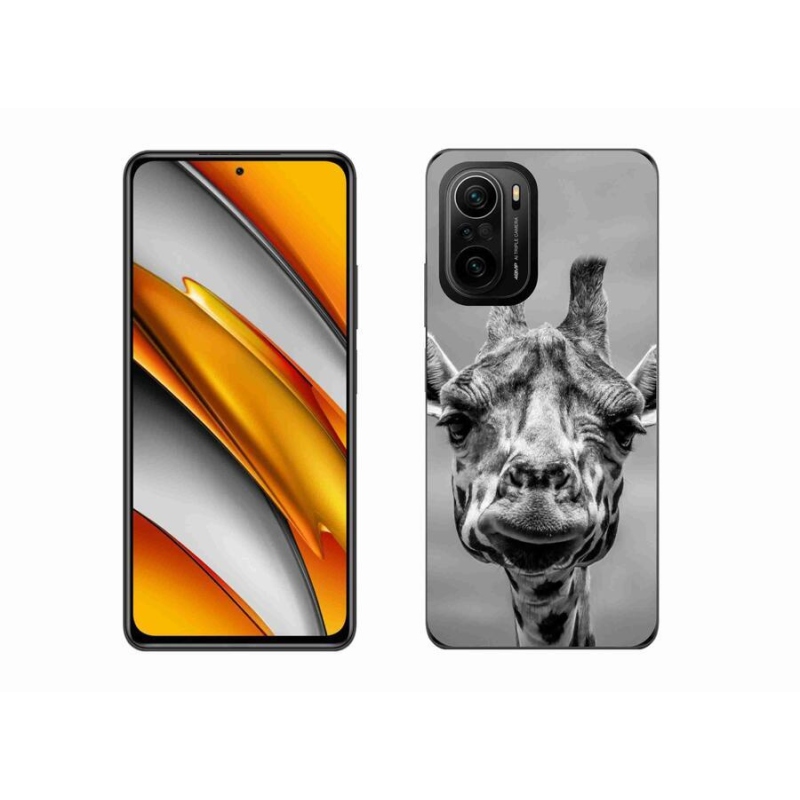 Gél borítás mmCase a Xiaomi Poco F3-hoz - fekete-fehér zsiráf