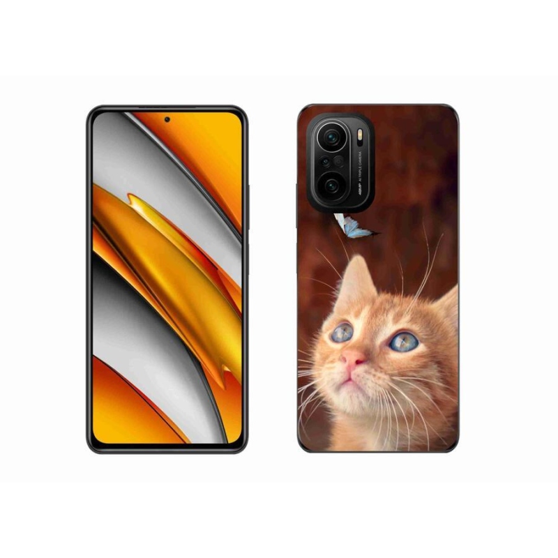 Gél borító mmCase a Xiaomi Poco F3-hoz - pillangó és cica