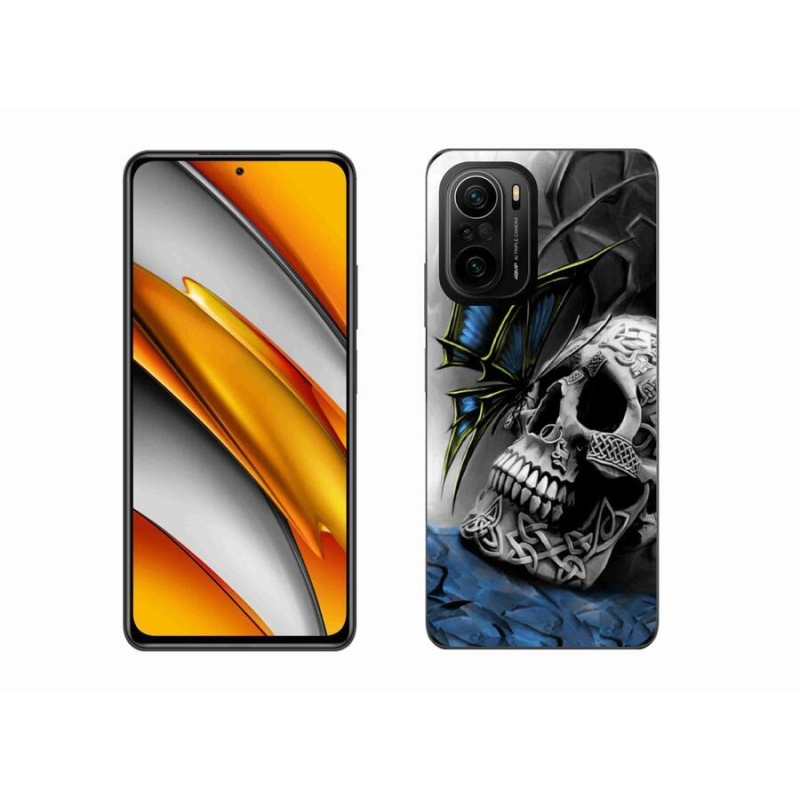 Gél borítás mmCase a Xiaomi Poco F3-hoz - pillangó és koponya