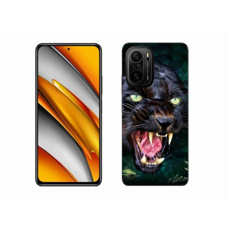 Gél borítás mmCase a Xiaomi Poco F3-hoz - dühös fekete párduc