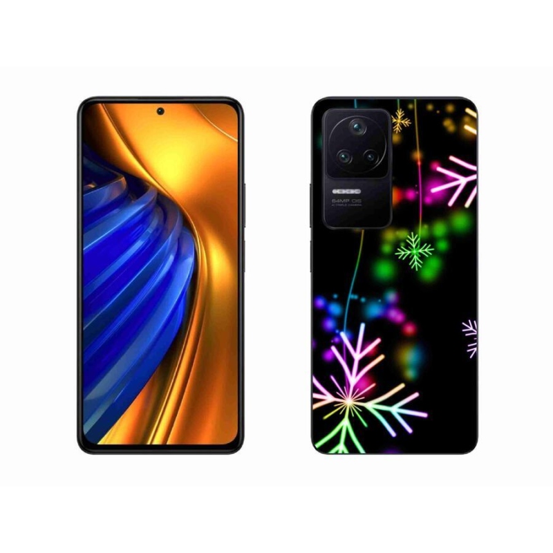 Gél borítás mmCase a Xiaomi Poco F4 készülékhez - színes hópelyhek