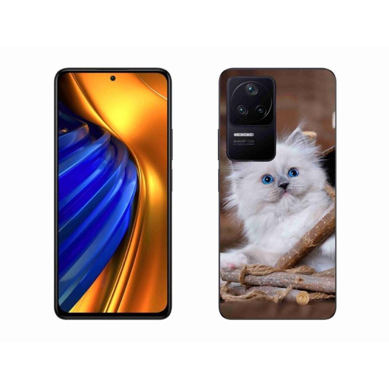 Gél borítás mmCase a Xiaomi Poco F4-hez - fehér cica
