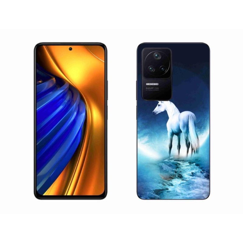 Gél borítás mmCase a Xiaomi Poco F4 készülékhez - fehér egyszarvú