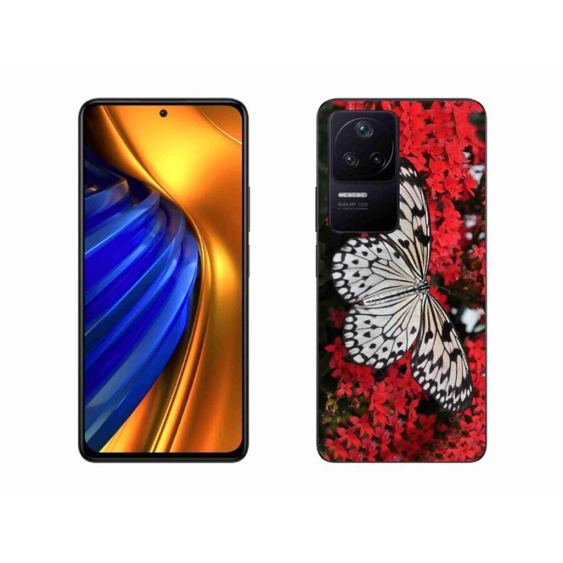 Gél borítás mmCase a Xiaomi Poco F4-hez - fekete és fehér pillangó 1