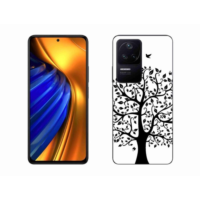 Gél borítás mmCase a Xiaomi Poco F4-hez - fekete és fehér fa