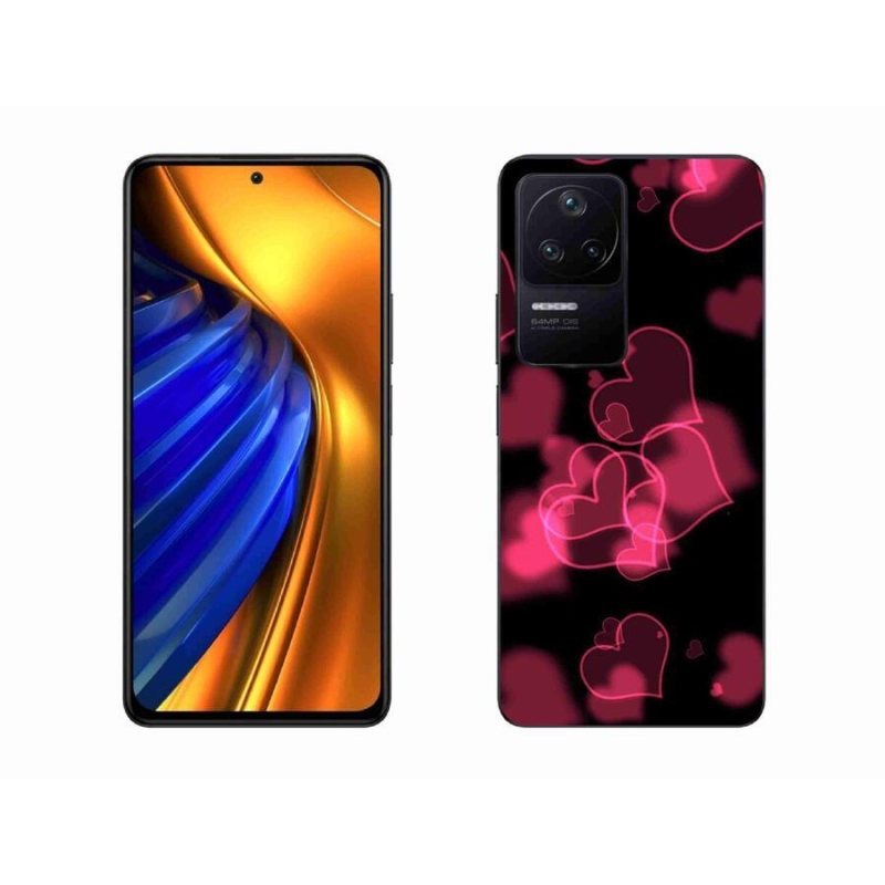 Gél borítás mmCase a Xiaomi Poco F4-hez - piros szívek