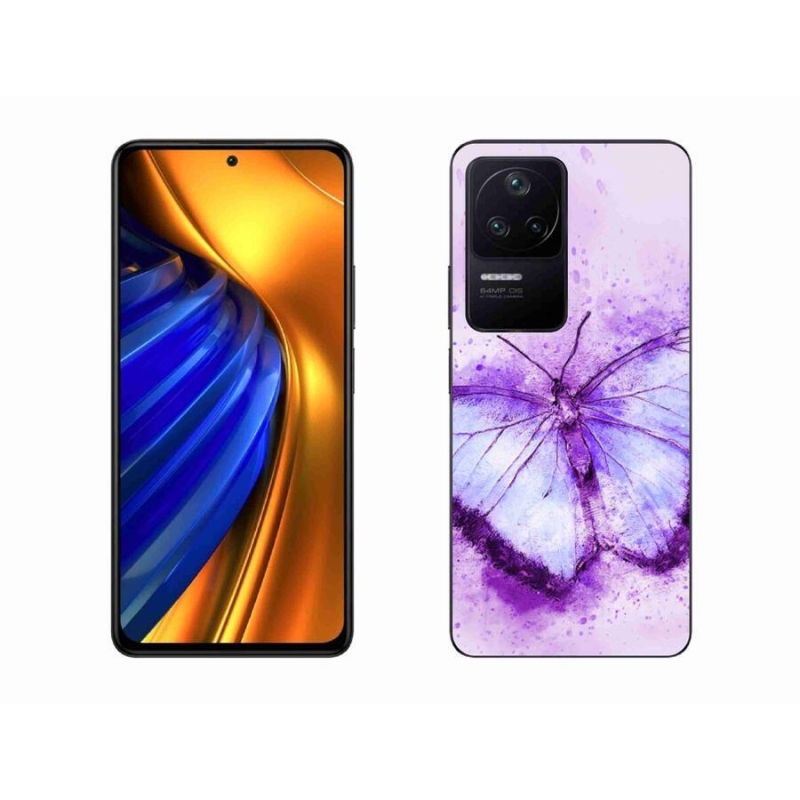 Gél borítás mmCase a Xiaomi Poco F4-hez - lila pillangó