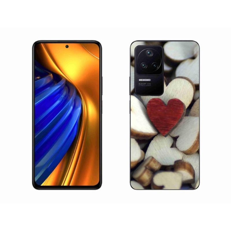 Gél borítás mmCase a Xiaomi Poco F4 készülékhez - gravírozott piros szív