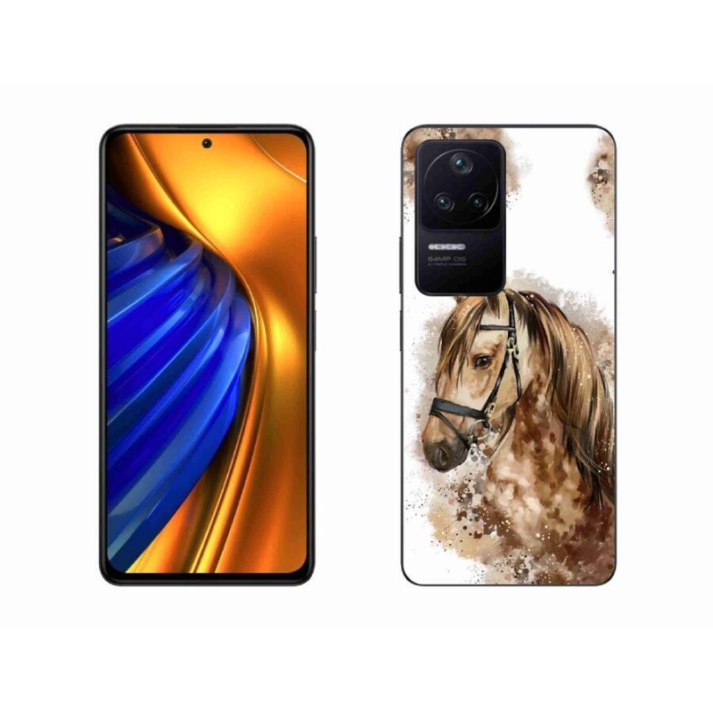 Gél borítás mmCase a Xiaomi Poco F4-hez - barna rajzfilm ló