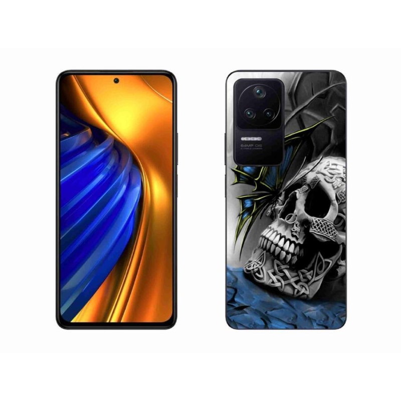 Gél borítás mmCase a Xiaomi Poco F4-hez - pillangó és koponya