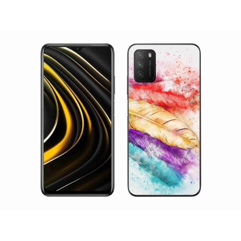 Gél borítás mmCase a Xiaomi Poco M3-hoz - színes tollak