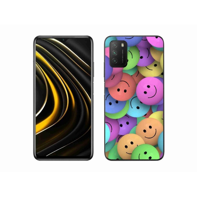 Gél borító mmCase a Xiaomi Poco M3-hoz - színes smiley-k