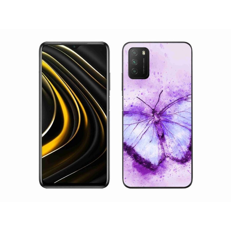 Gél borítás mmCase a Xiaomi Poco M3-hoz - lila pillangó