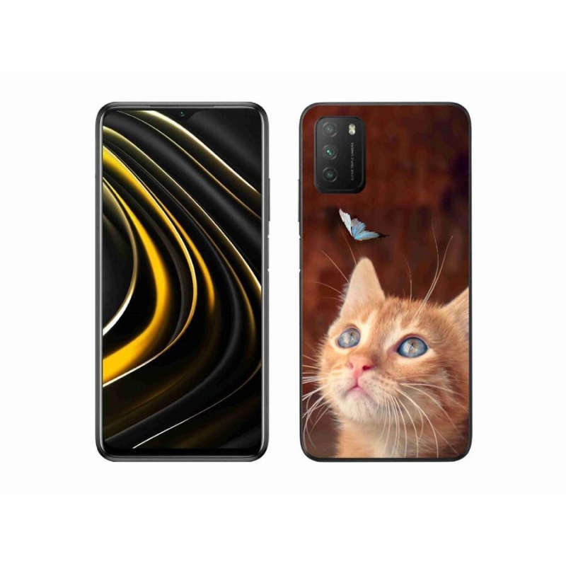 Gél borítás mmCase a Xiaomi Poco M3-hoz - pillangó és cica