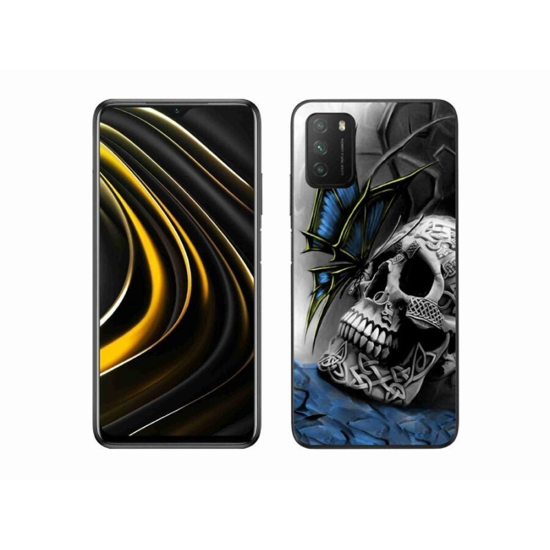 Gél borítás mmCase a Xiaomi Poco M3-hoz - pillangó és koponya