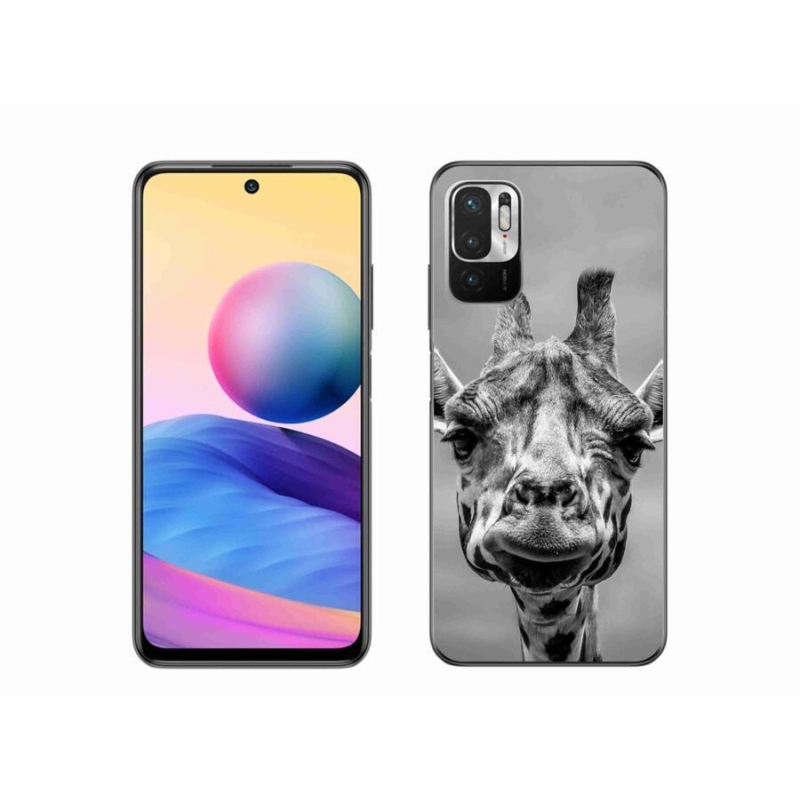 Zselés borítás mmCase a Xiaomi Poco M3 Pro/5G számára - fekete-fehér zsiráf