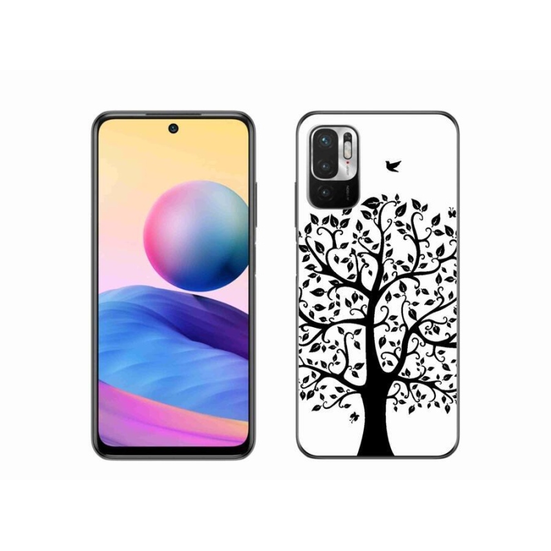 Gél borítás mmCase a Xiaomi Poco M3 Pro/5G számára - fekete és fehér fa