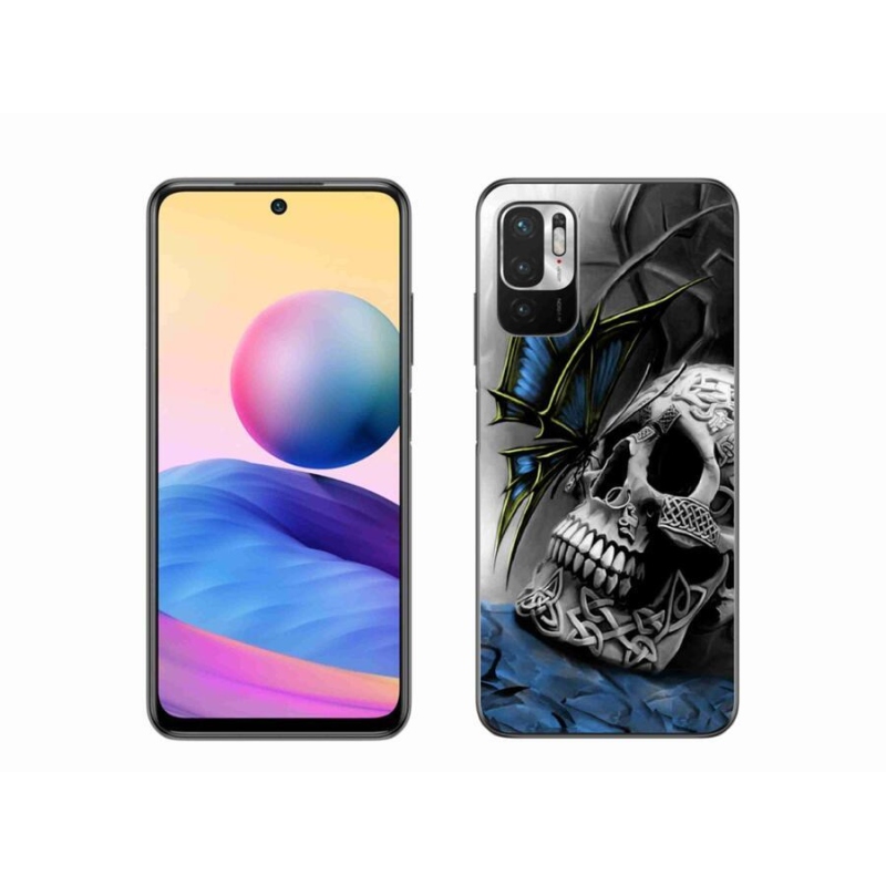 Gél borítás mmCase a Xiaomi Poco M3 Pro/5G számára - pillangó és koponya