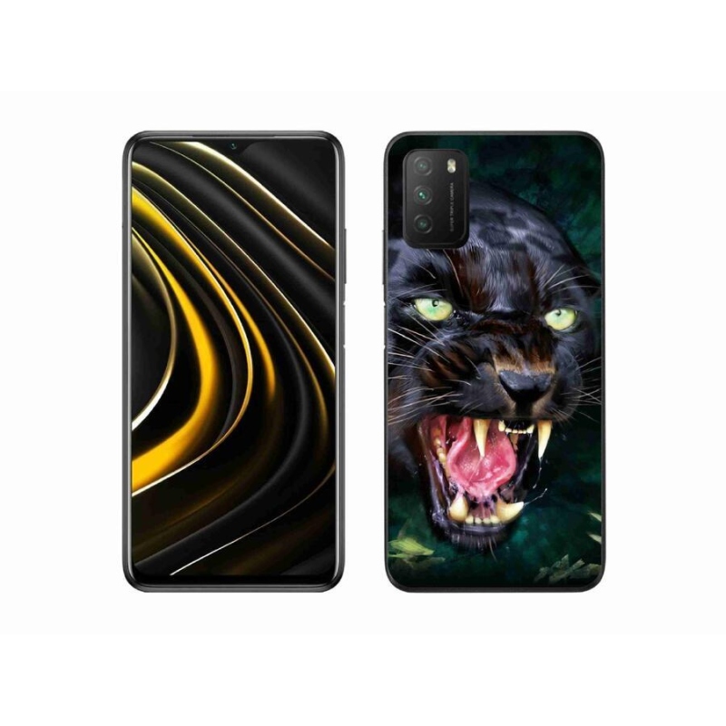 Gél borítás mmCase a Xiaomi Poco M3-hoz - dühös fekete párduc