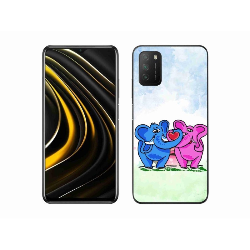 Gél borítás mmCase a Xiaomi Poco M3-hoz - szerelmes elefántok