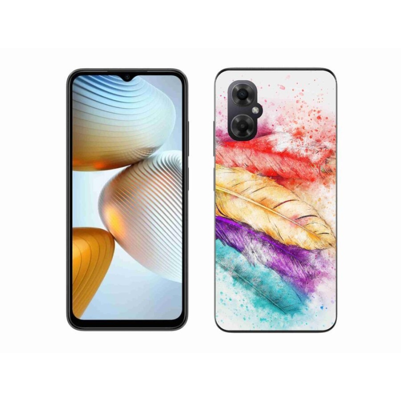 Gél borítás mmCase a Xiaomi Poco M4 5G-hez - színes tollakkal