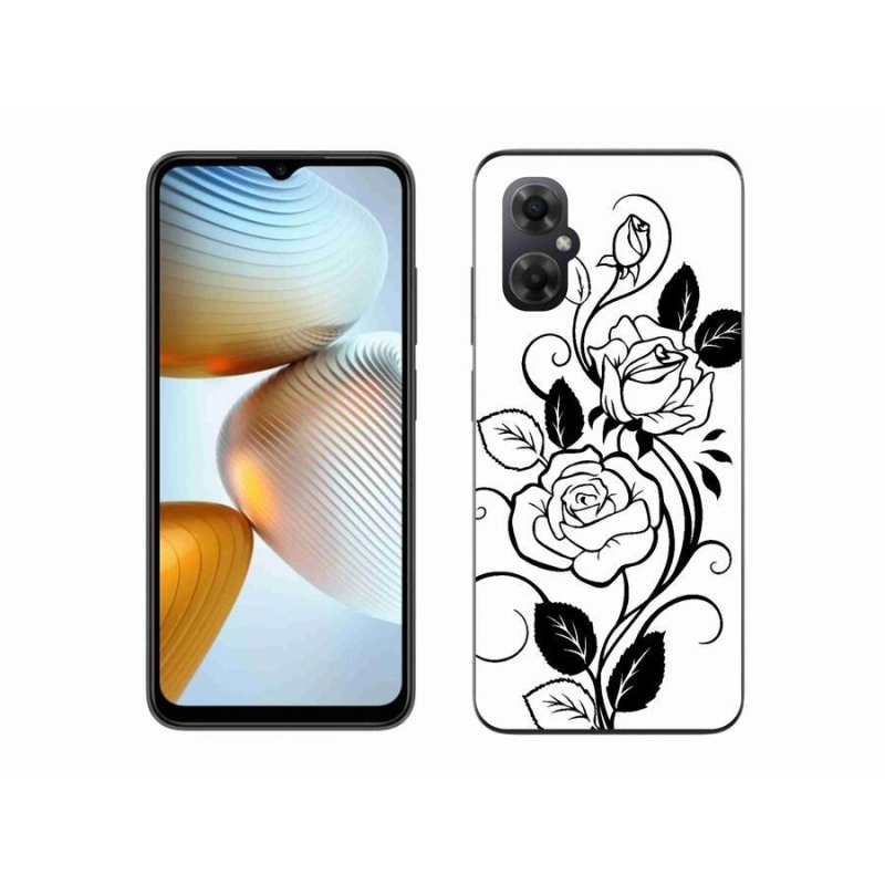 Gél borítás mmCase a Xiaomi Poco M4 5G-hez - fekete és fehér rózsa