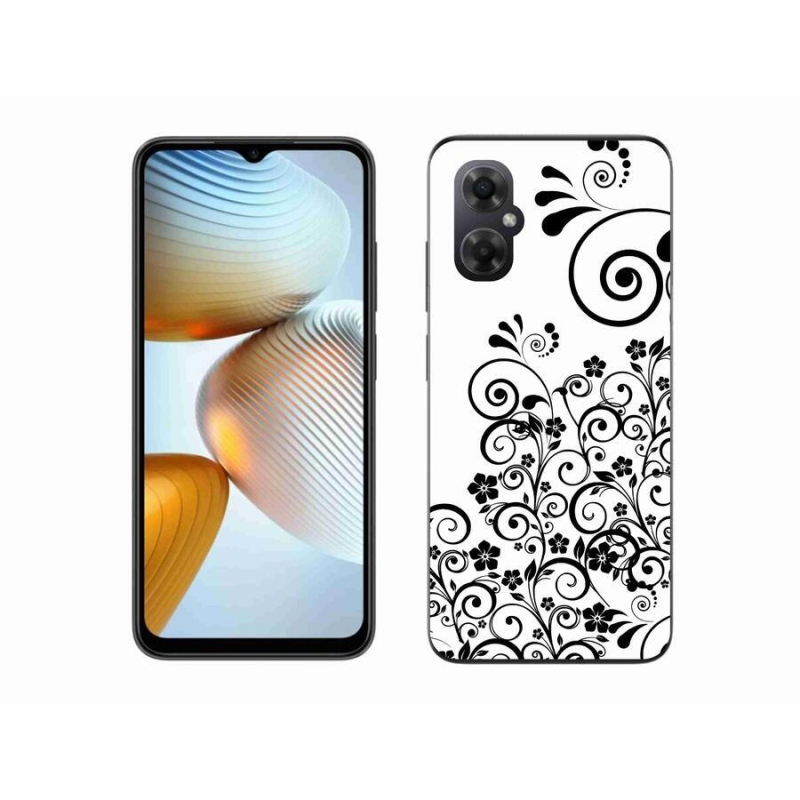 Gél borítás mmCase a Xiaomi Poco M4 5G-hez - fekete és fehér virágminták