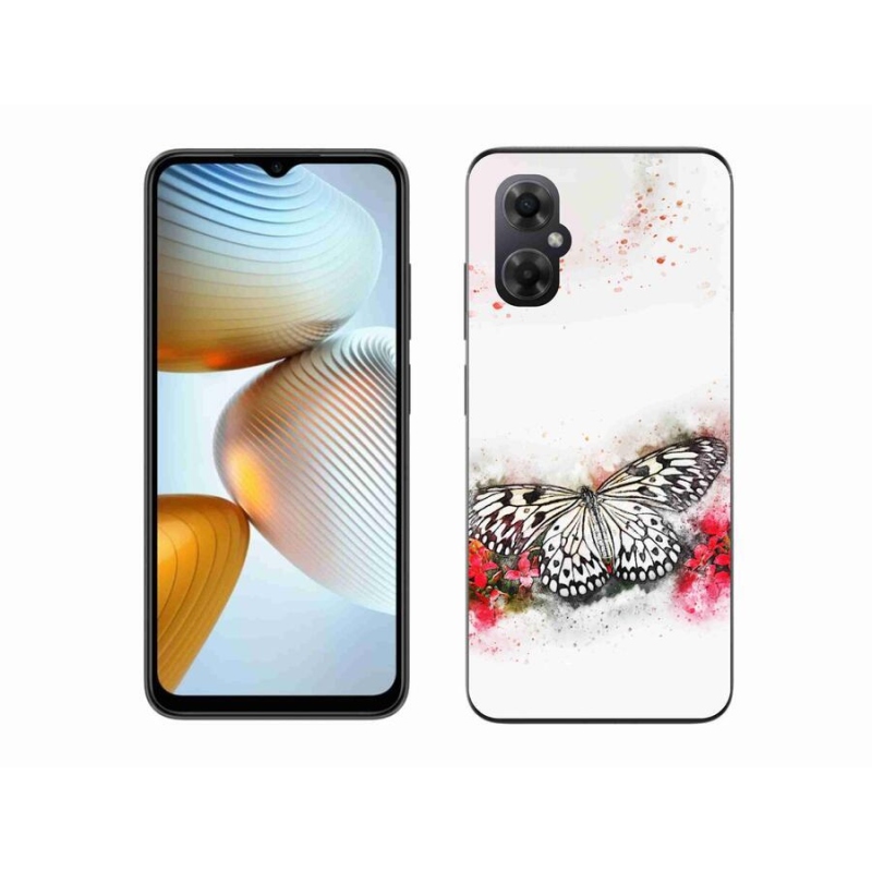 Gél borítás mmCase a Xiaomi Poco M4 5G-hez - fekete-fehér pillangó