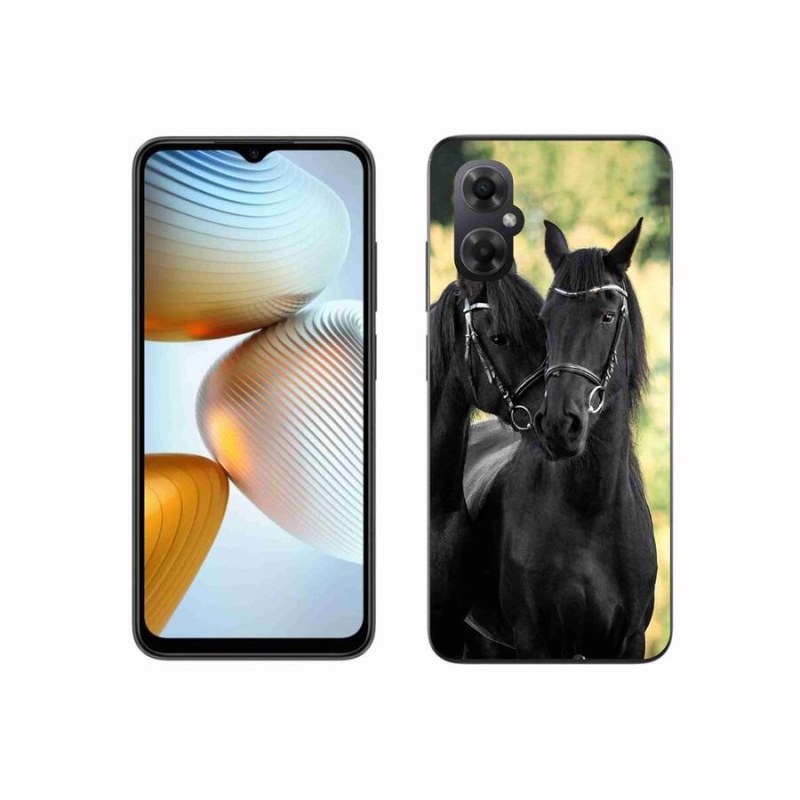 Gél borítás mmCase a Xiaomi Poco M4 5G számára - két fekete ló