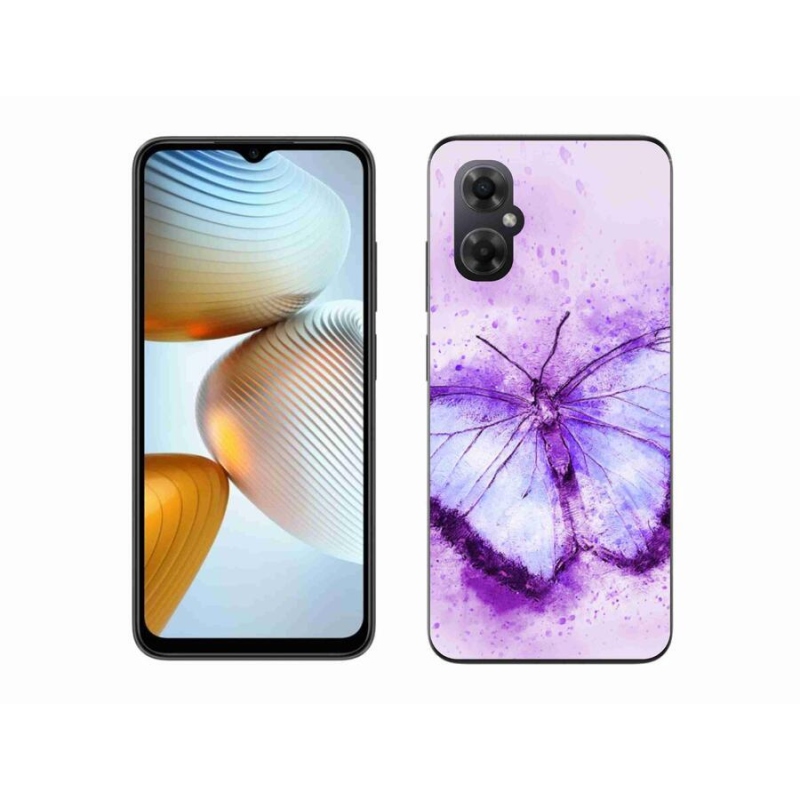 Gél borítás mmCase a Xiaomi Poco M4 5G-hez - lila pillangó
