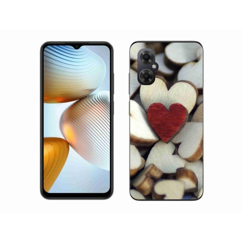 Gél borítás mmCase a Xiaomi Poco M4 5G számára - gravírozott piros szív