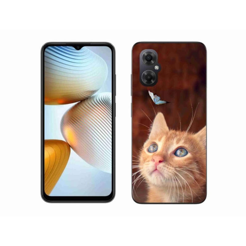 Gél borító mmCase a Xiaomi Poco M4 5G-hez - pillangó és cica