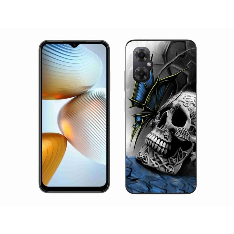 Gél borító mmCase a Xiaomi Poco M4 5G-hez - pillangó és koponya