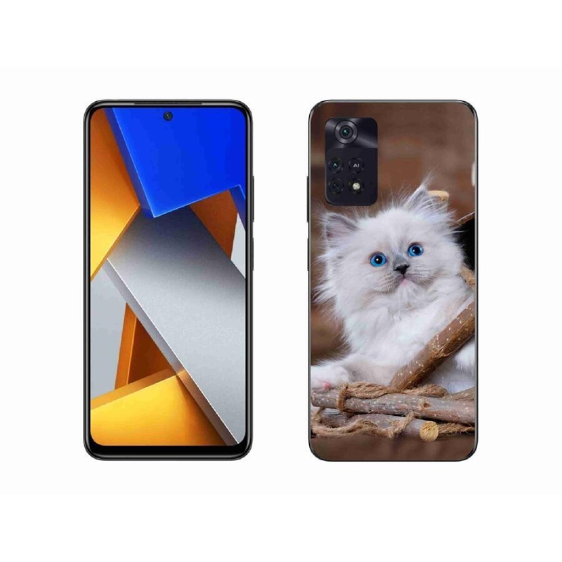 Gél borítás mmCase a Xiaomi Poco M4 Pro 4G-hez - fehér cica