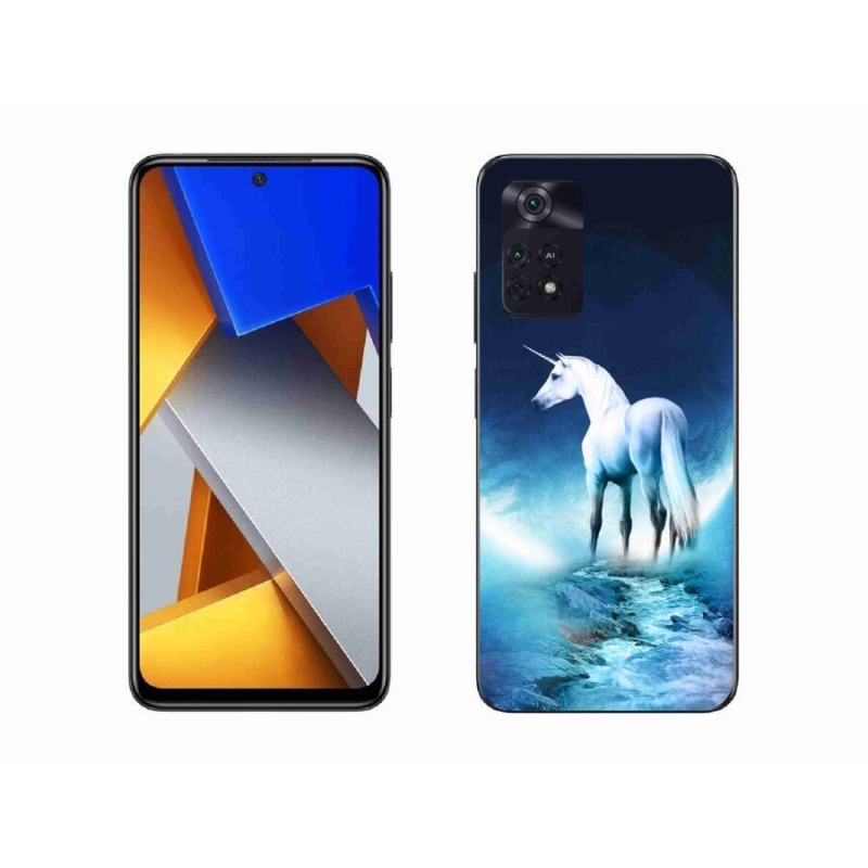 Zselés borítás mmCase a Xiaomi Poco M4 Pro 4G-hez - fehér egyszarvú