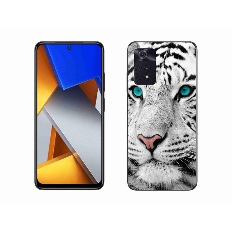 Gél borítás mmCase a Xiaomi Poco M4 Pro 4G-hez - fehér tigris