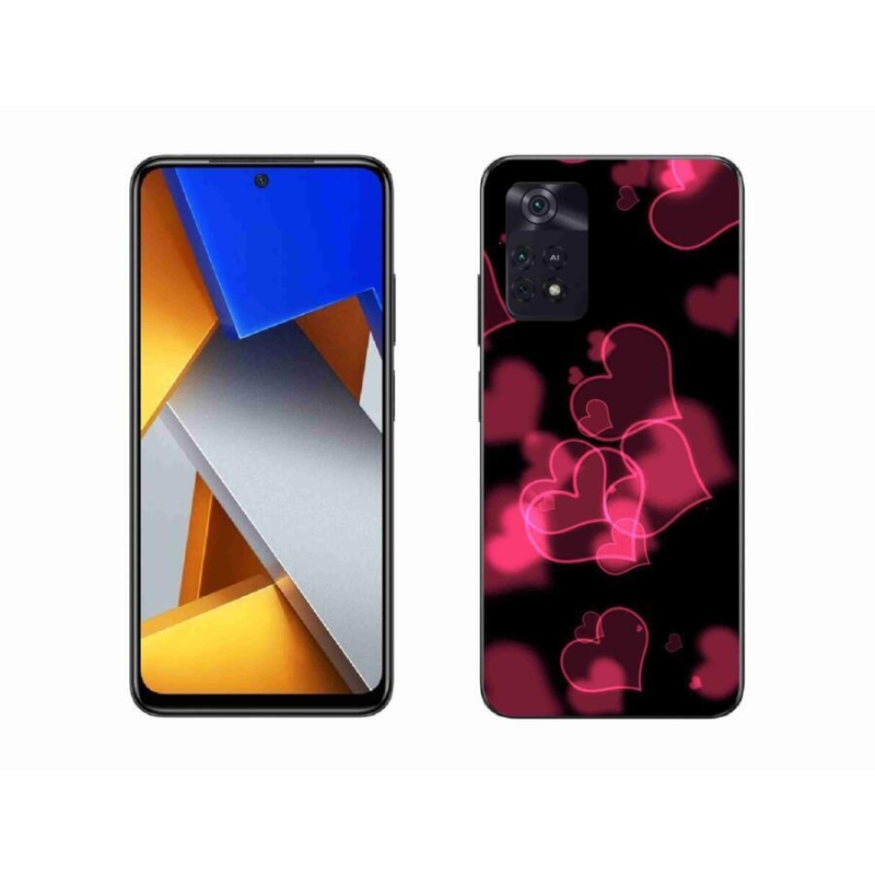 Gél borítás mmCase a Xiaomi Poco M4 Pro 4G-hez - piros szívek