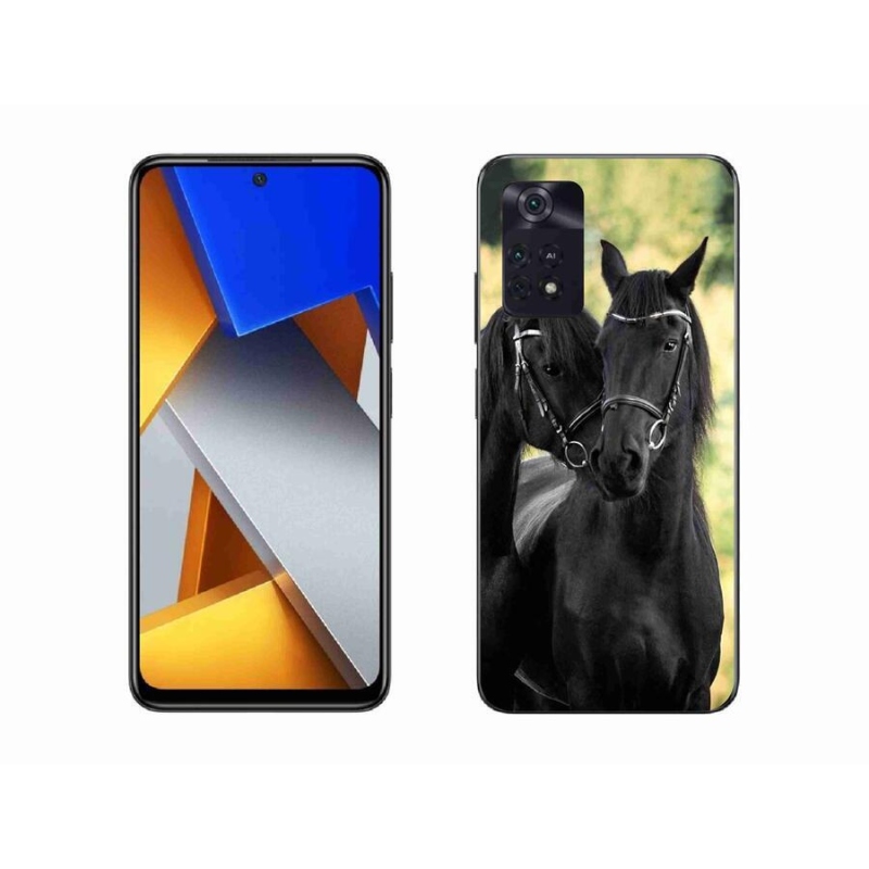 Gél borítás mmCase a Xiaomi Poco M4 Pro 4G-hez - két fekete ló