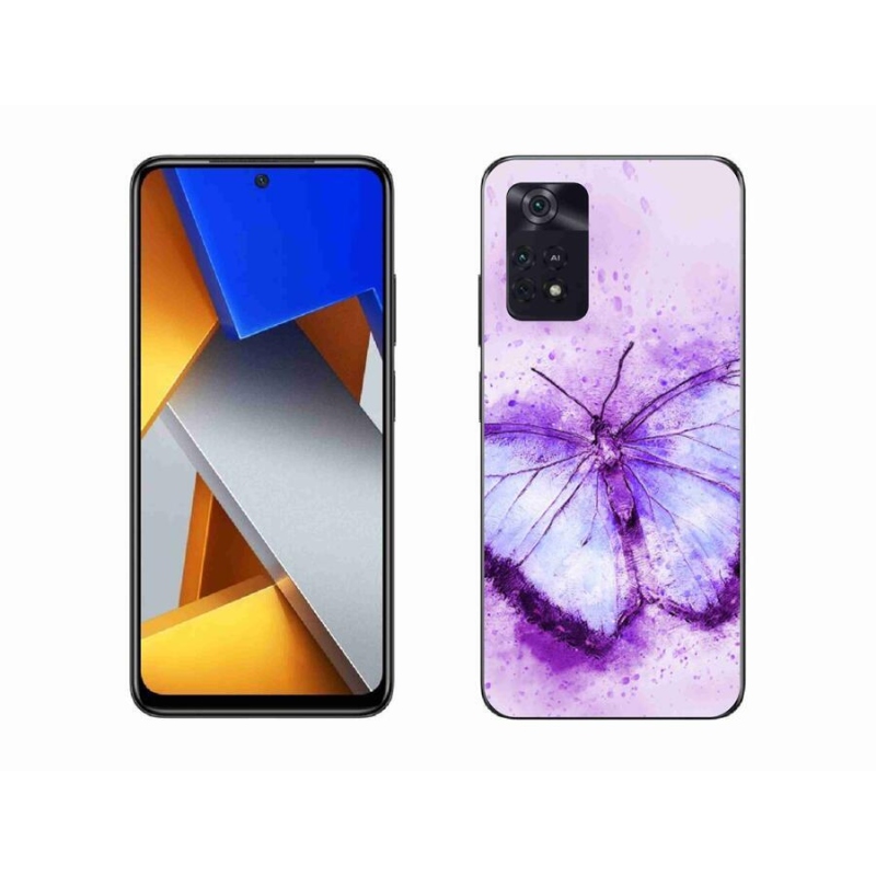 Gél borítás mmCase a Xiaomi Poco M4 Pro 4G-hez - lila pillangó