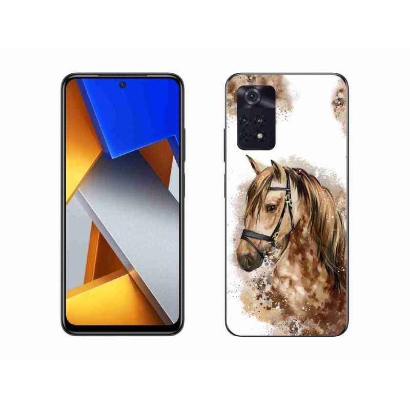 Gél borítás mmCase a Xiaomi Poco M4 Pro 4G-hez - barna rajzfilm ló