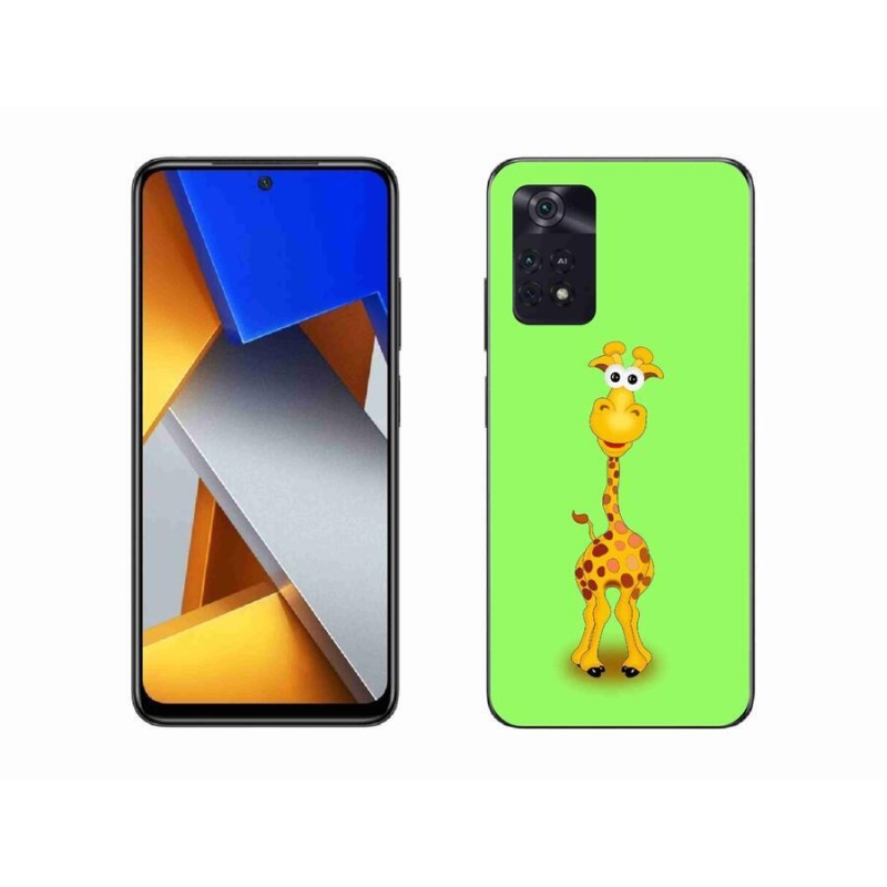 Gél borítás mmCase a Xiaomi Poco M4 Pro 4G-hez - rajzfilm zsiráf