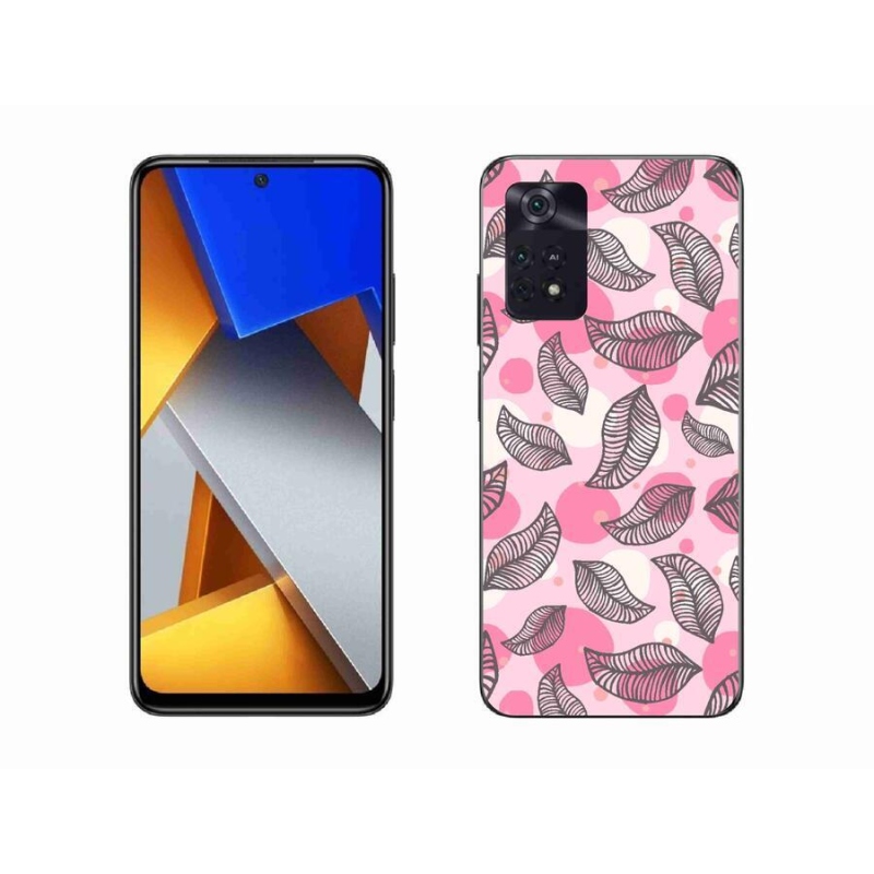 Gél borítás mmCase a Xiaomi Poco M4 Pro 4G-hez - rajzfilmes hulló levelek