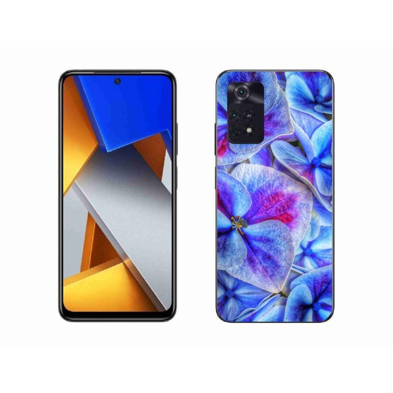 Gél borítás mmCase a Xiaomi Poco M4 Pro 4G-hez - kék virágok 1