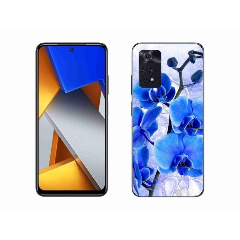 Gél borítás mmCase a Xiaomi Poco M4 Pro 4G-hez - kék virágok