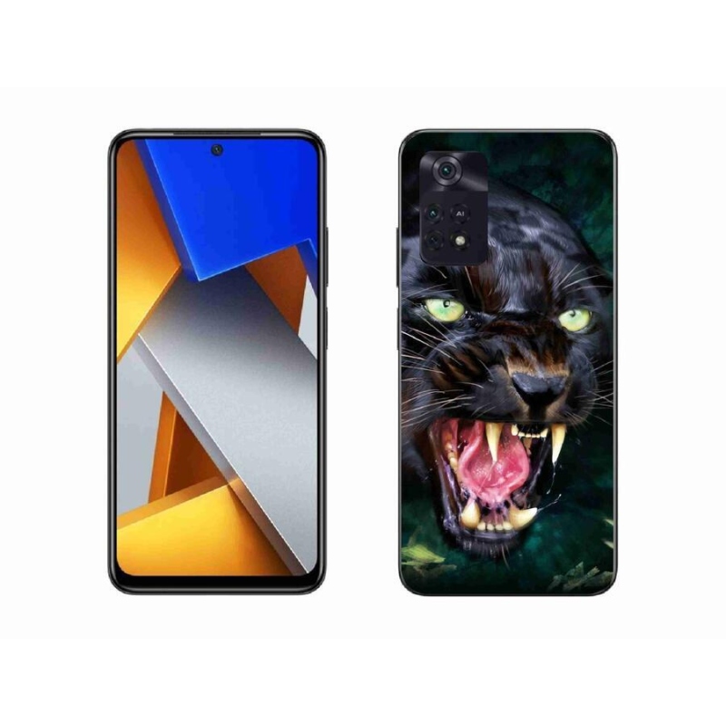Gél borítás mmCase a Xiaomi Poco M4 Pro 4G-hez - dühös fekete párduc