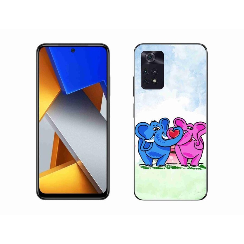 Gél borítás mmCase a Xiaomi Poco M4 Pro 4G-hez - szerelmes elefántok