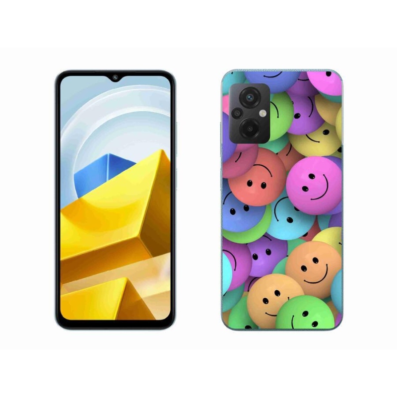 Gél borítás mmCase a Xiaomi Poco M5 4G-hez - színes smiley-k