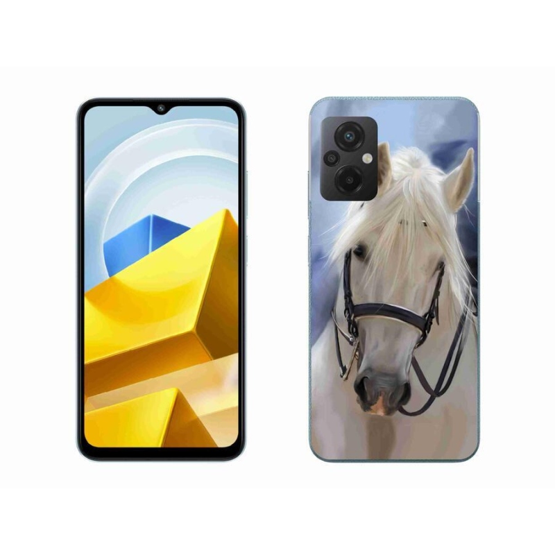 Gél borítás mmCase a Xiaomi Poco M5 4G-hez - fehér ló